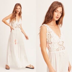 Free People Intimately Sunshine Coast Jumpsuit Lace Pant Halter